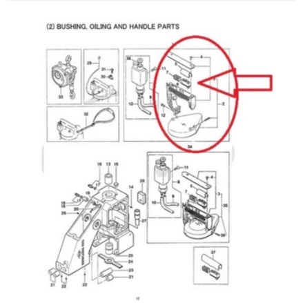 SPAREPART PENGGANTI GAGANG PEGANGAN HANDLE MESIN JAHIT KARUNG NP7A