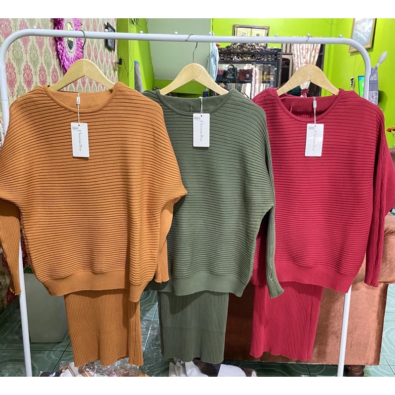 ONE SET RAJUT C. DI*Or IMPORT PREMIUM|SETELAN ROK RAJUT IMPORT PREMIUM