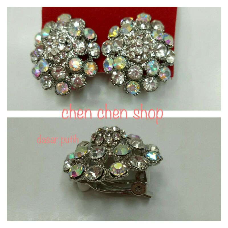 Giwang/subang/anting jepit mata oval