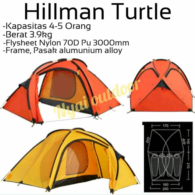 tenda hillman turtle 4-5 orang not tnf hilleberg msr vaude