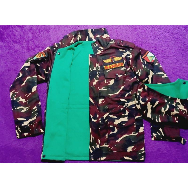 JAKET BB BANSER PREMIUM BEDGE full  TIMBUL hijau Ansor