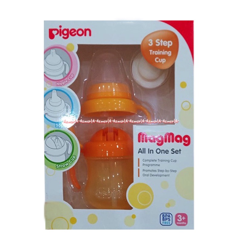 Pigeon Magmag All In One Set Tempat Minum Belajar Minum Untuk Bayi 3 Month Pigeon Mag Mag Mamag Pigen 1set 3+