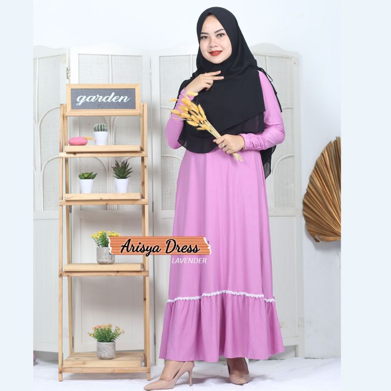 Baju Gamis Jersey Dress Rimpel Rempel Plisket Lipit Renda Busui Polos Ada Saku Untuk Kondangan Pesta