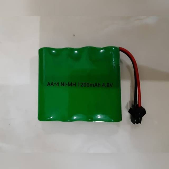 Baterai Rc Car Rock NiCd 1200Mah 4.8v Batre Ni-Cd 4,8v AA Socket Hitam0