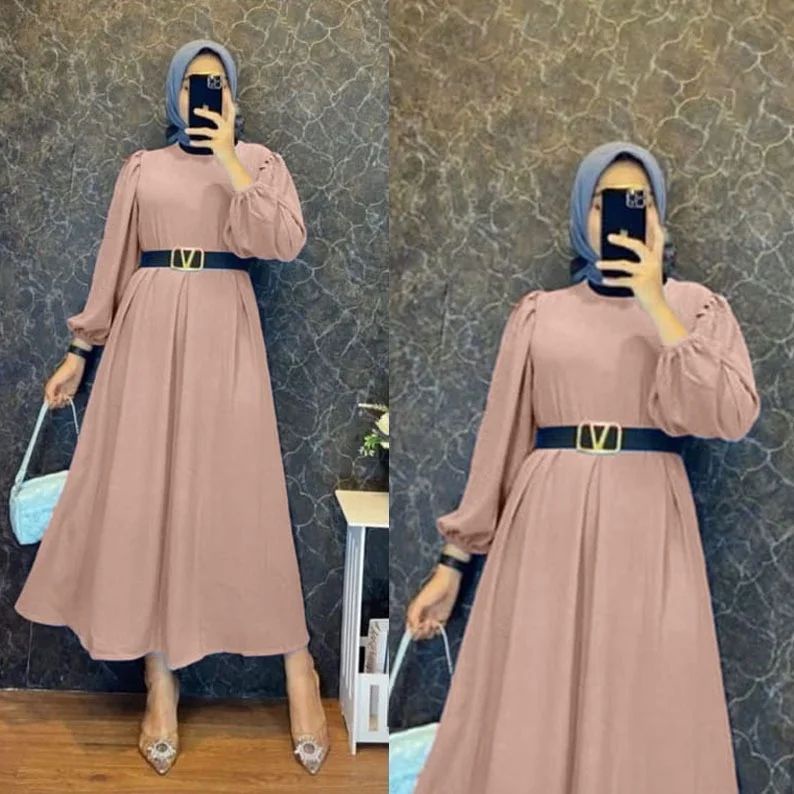 CAMILA MIDI DRESS MC KAIN CRINKLE AIRFLOW FREE BELT LD 110 CM PB 130 CM Midi BAJU  GAMIS WANITA TERBARU MIDI DRESS WANITA KEKINIAN SIMPLE DAN ELEGAN 2022