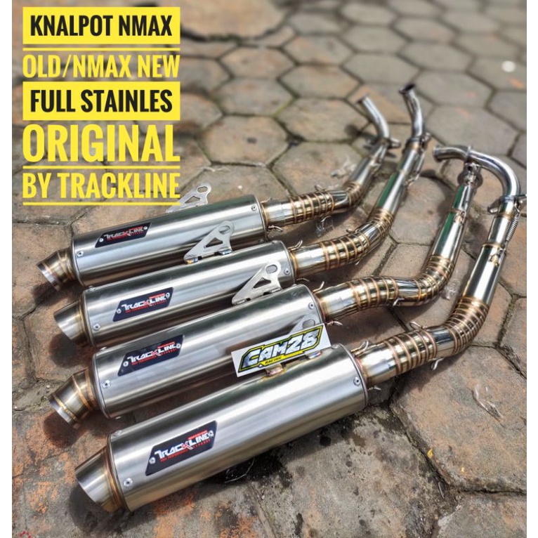 KNALPOT RACING TRACKLINE NMAX BAHAN FULL STAINLES SUARA ADEM BULAT