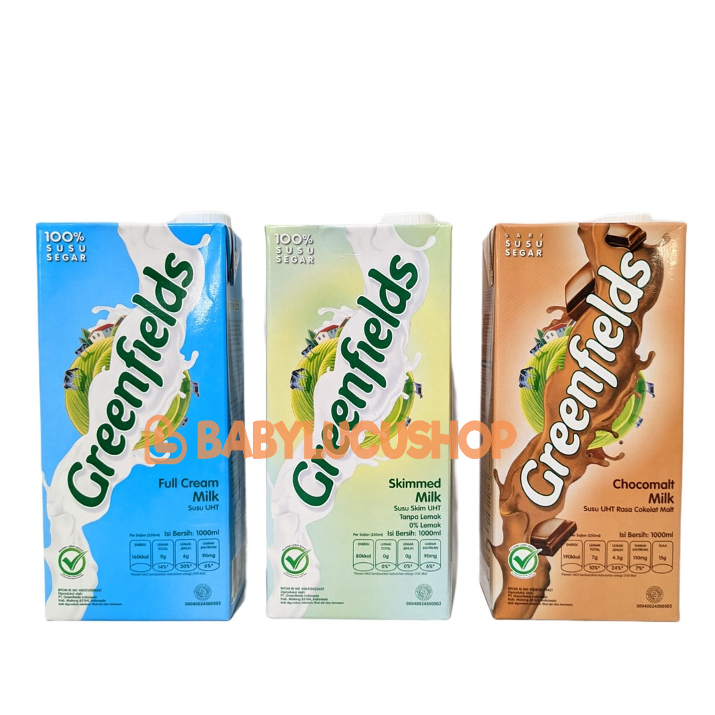 Susu Greenfields UHT 1000 ml 1 liter Full Cream ChocoMalt Skimmed Low Fat Greenfield 1PCS