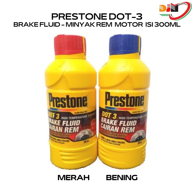 PRESTONE DOT-3 Synthetic Minyak Rem Brake Fluid Cairan Rem 300ml Original Merah Clear