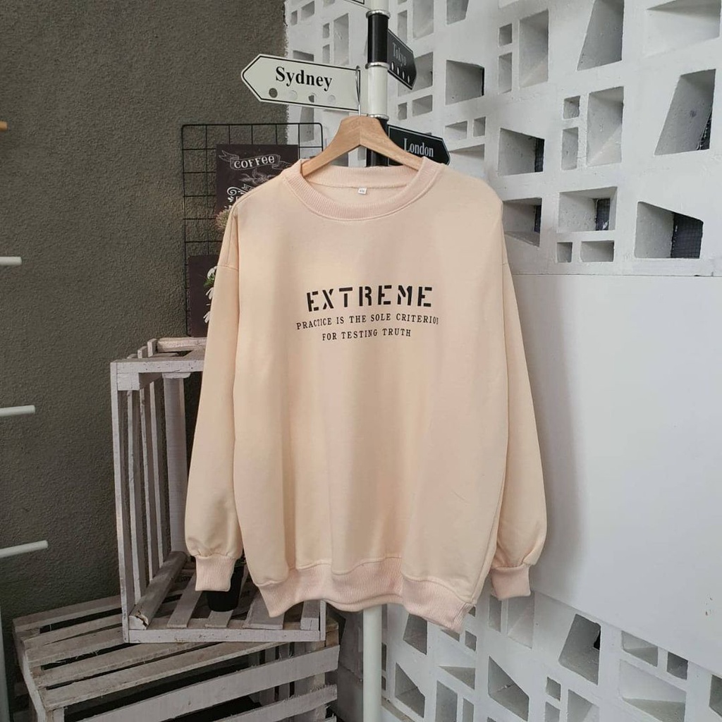 Extreme Sweater Unisex Pria Wanita Sweatshirt Oversize Ala Korean Style Bahan Fleece