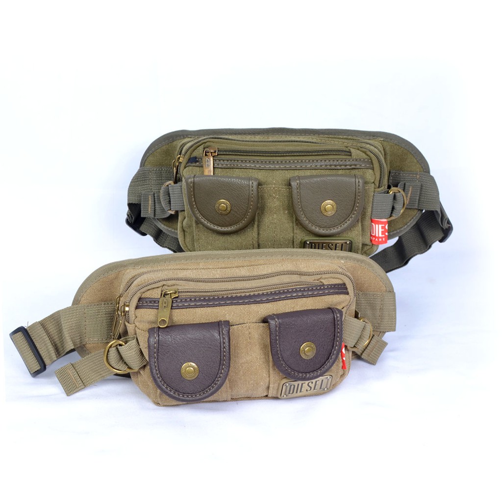 Waistbag Pria Merk Diesel/ Cruiser Kanvas - Tas Pinggang Pria 76112/ 7601-9