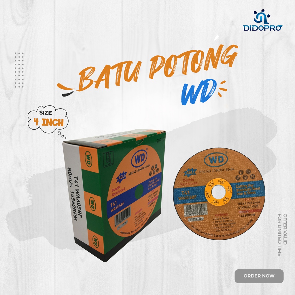 Batu Gerinda Potong WD 4 x 1,2 Gurinda wd