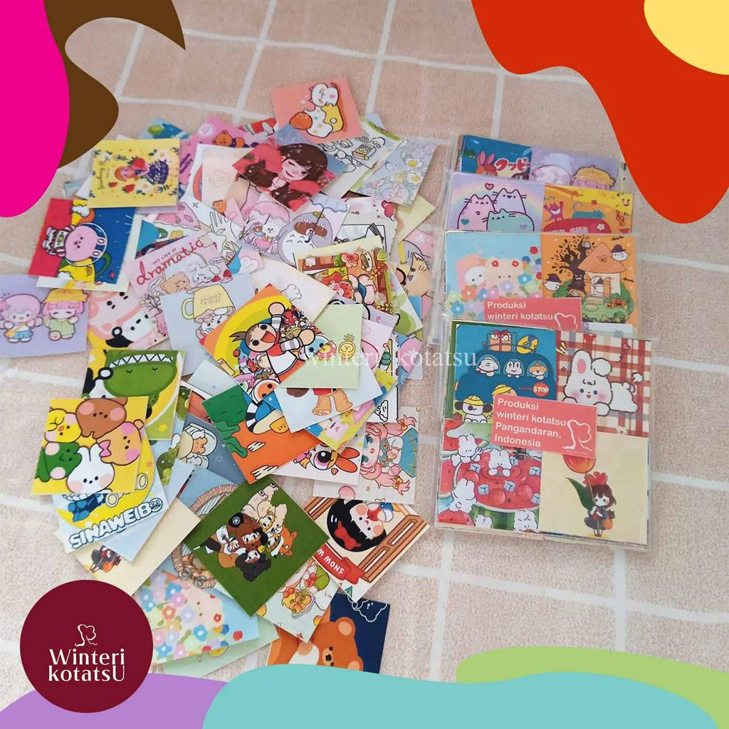 

(winteri) 100 pcs Stiker Seal Freebies Jurnal Lucu Kawaii