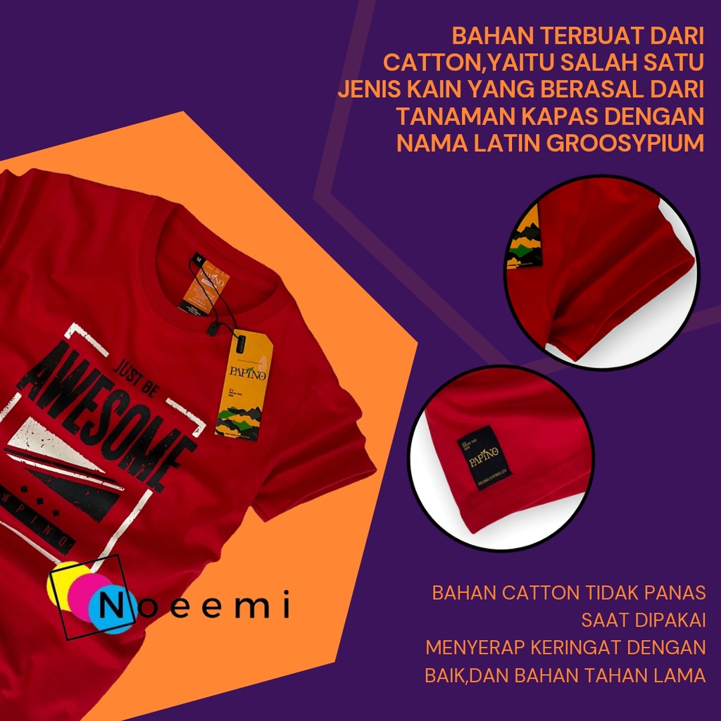 Papino Baju Kaos Anak Bahan Catton 30s Pakaian Distro Oblong  Merah