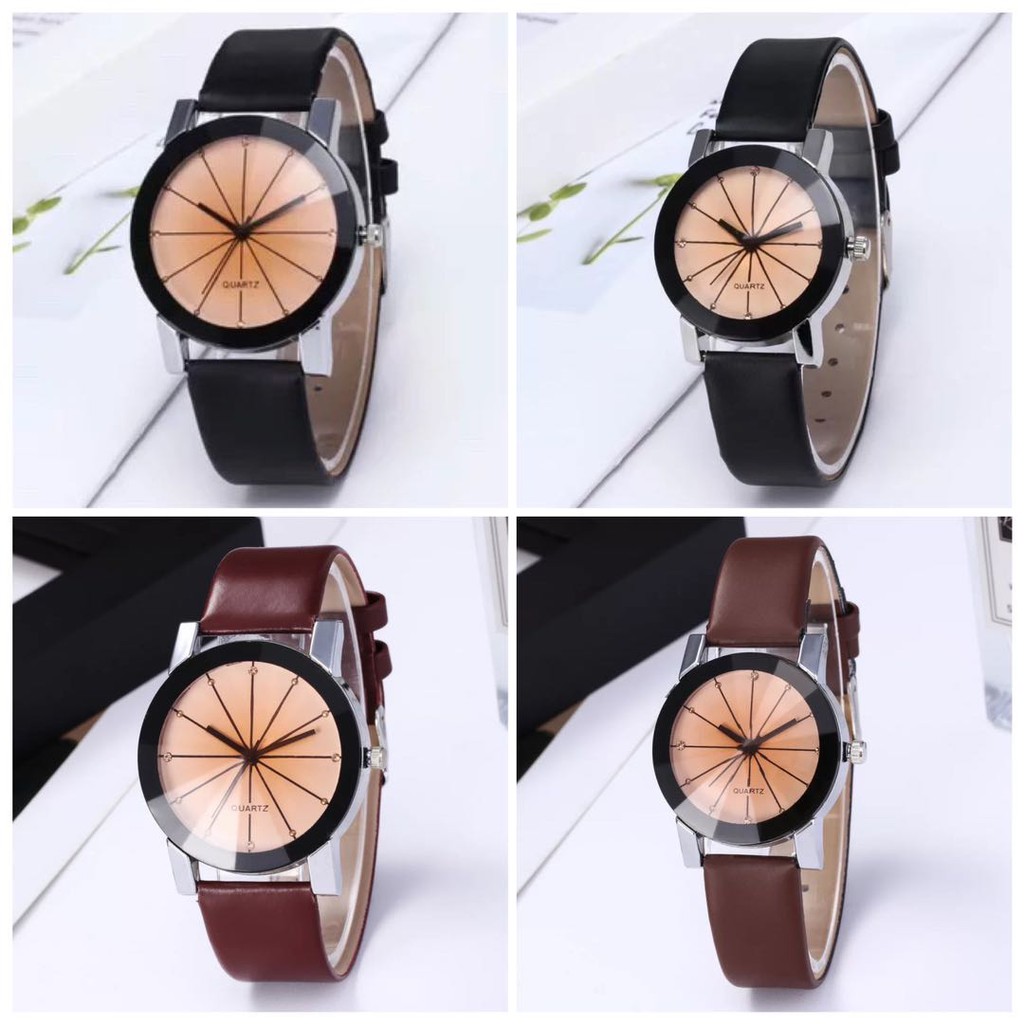 Jam Tangan Couple Quartz Putih Dan Hitam / New Jam Tangan Terbaru Fashion Couple Tren 2019