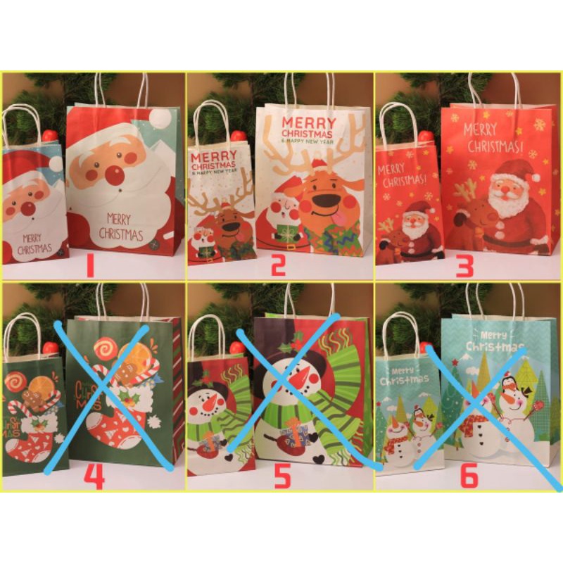 

Paper bag natal toples / paperbag natal sedang / tas kue natal / tas natal / kado natal / christmas hampers