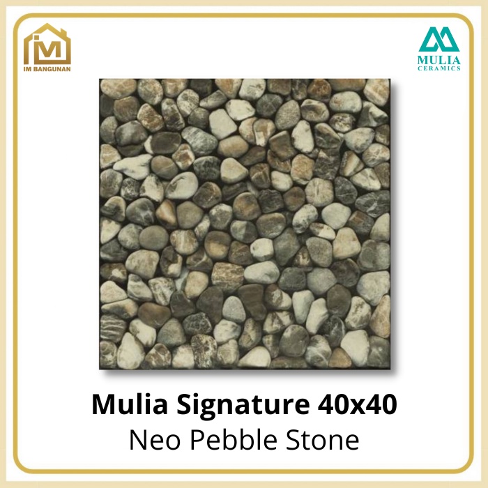 Jual Keramik Lantai Mulia 40x40 Neo Pebble Stone Shopee Indonesia 7018