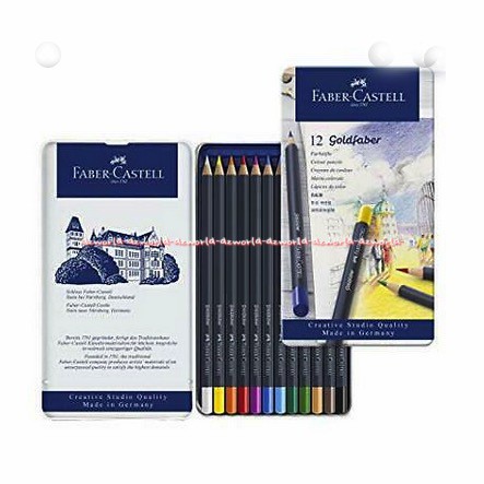 Faber Castell 12 Goldfaber Pencils Pensil Warna Peralatan Menggambar