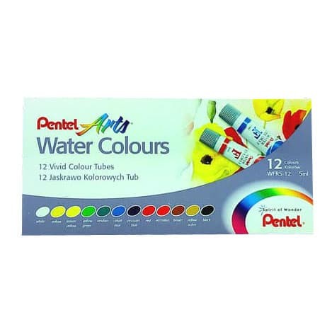 

(TERLARIS) PENTEL ARTS WATER COLOURS 12 / PENTEL CAT AIR 12 WARNA