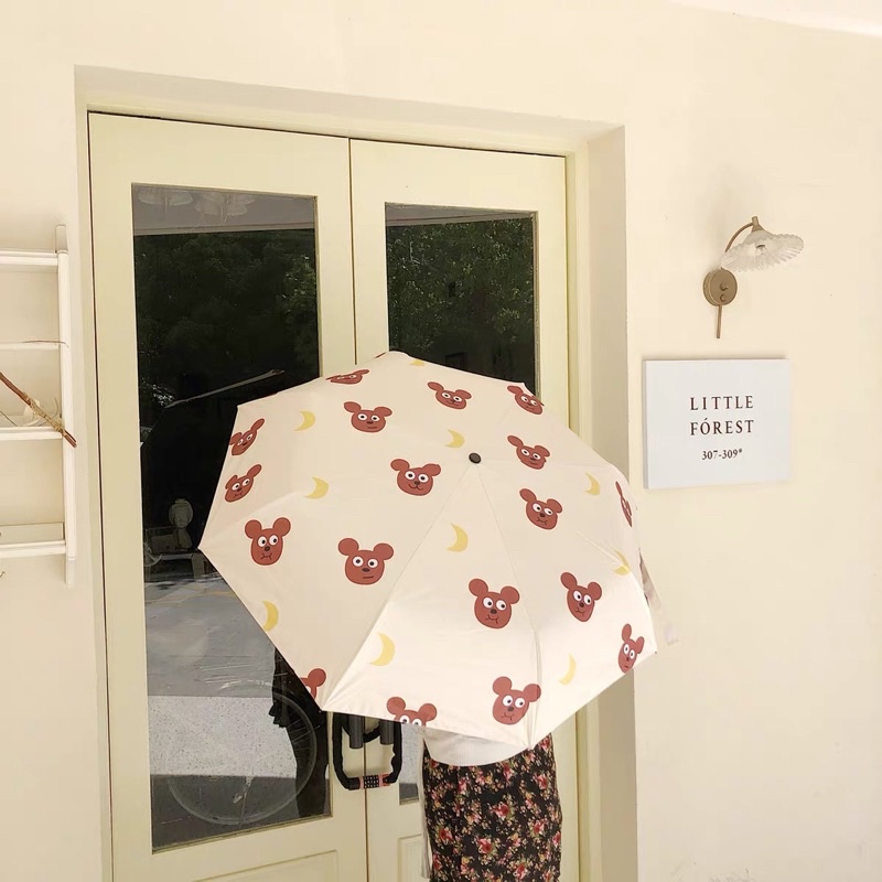 PAYUNG LIPAT MOTIF DAN KARAKTER LUCU / PAYUNG LIPAT MOTIF POODLE BEAR Anti UV Hujan atau Panas / PREMIUM POODLE BEAR UMBRELLA