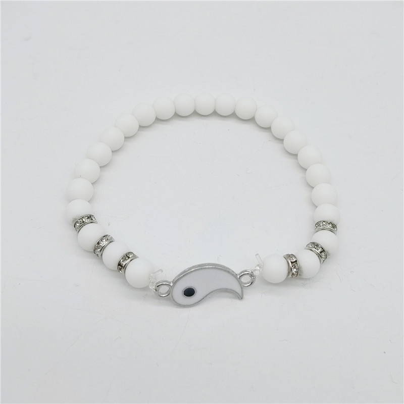 AZ245 1pcs Gelang Tali Desain Yin Yang Tai Chi Trigram Untuk Pasangan/Manik-Manik Obsidian