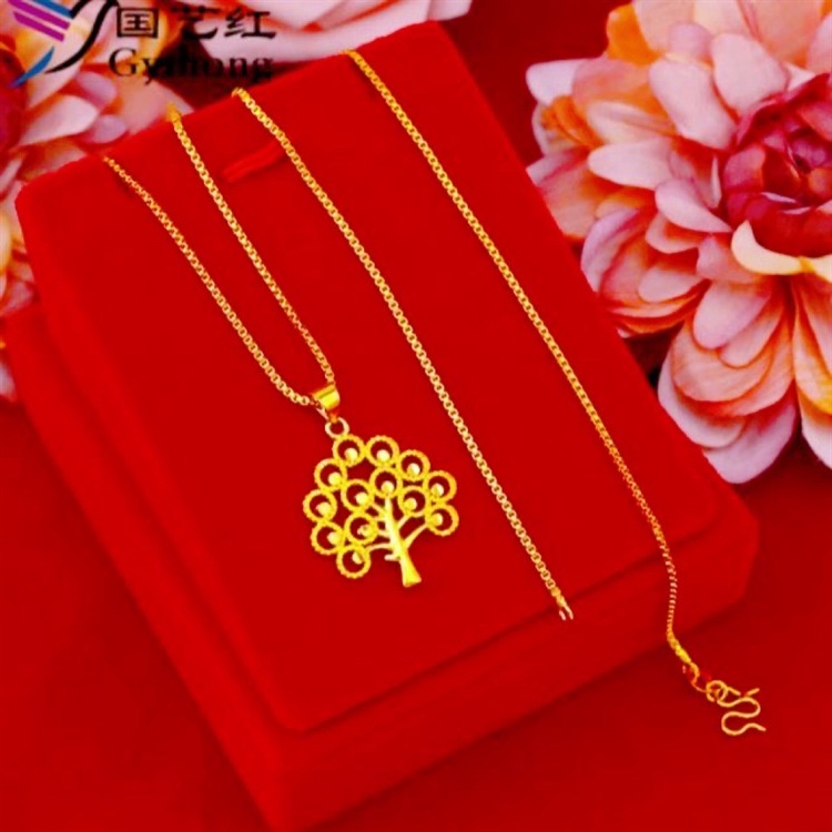 Kalung Rantai Lapis Emas 18K Dengan Liontin Hati Untuk Wanita