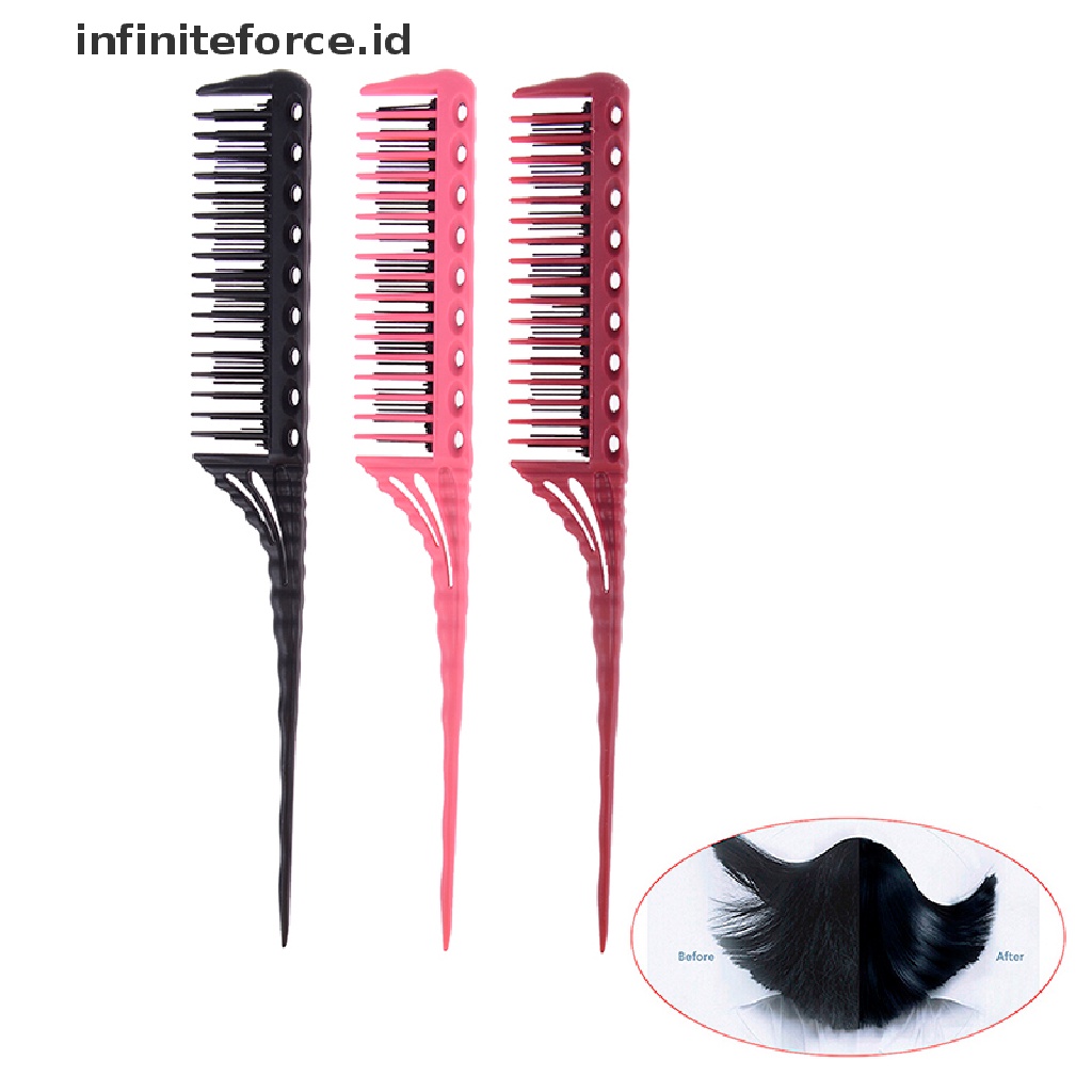 1pc Sisir Rambut 3 Baris Ekor Tikus Untuk Styling