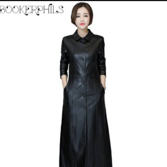 jaket gaun wanita semi kulit