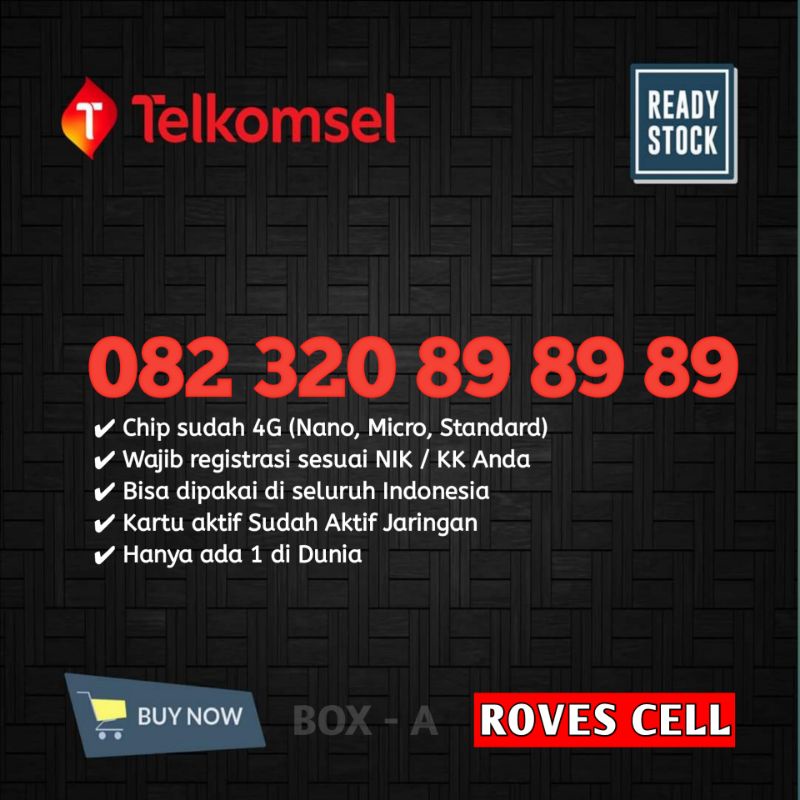 NOMOR CANTIK TELKOMSEL SERI HOKY 898989 HOKI 89 89 89 KARTU AS 4G LTE