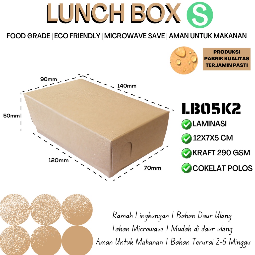Paper Lunch Box Small Lunch Box Small (LB5K2-Laminasi)