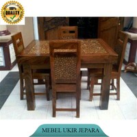 meja makan koin trembesi, meja makan mebel jepara, mebel ukir jepara, furniture jepara