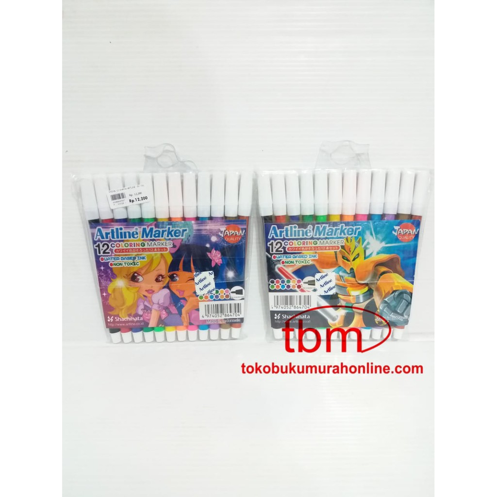 

TBMO SPIDOL ARTLINE COLORING MARKER ISI 12 / SPIDOL WARNA ARTLINE EK-316