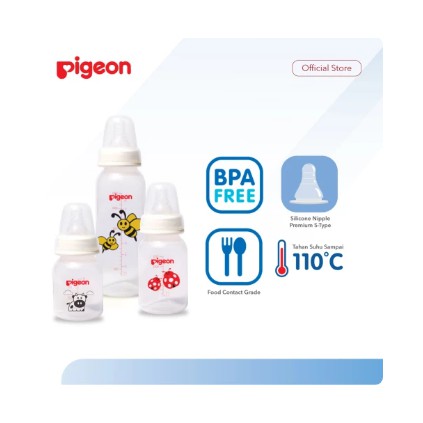 PIGEON BOTTLE PP RP 50 ML  W/S TYPE SILICONE NIPPLE BOTOL SUSU BAYI