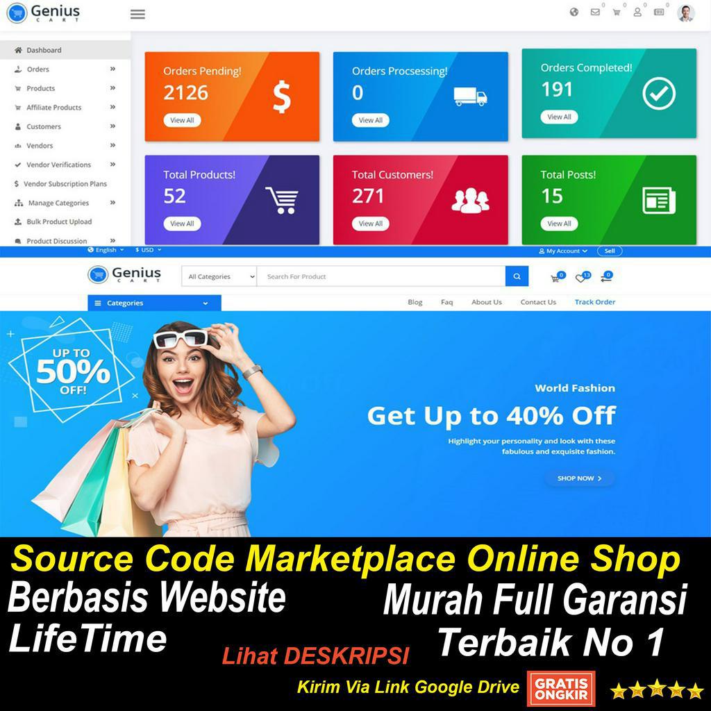 Source code Marketplace Online Shop Berbasis Website