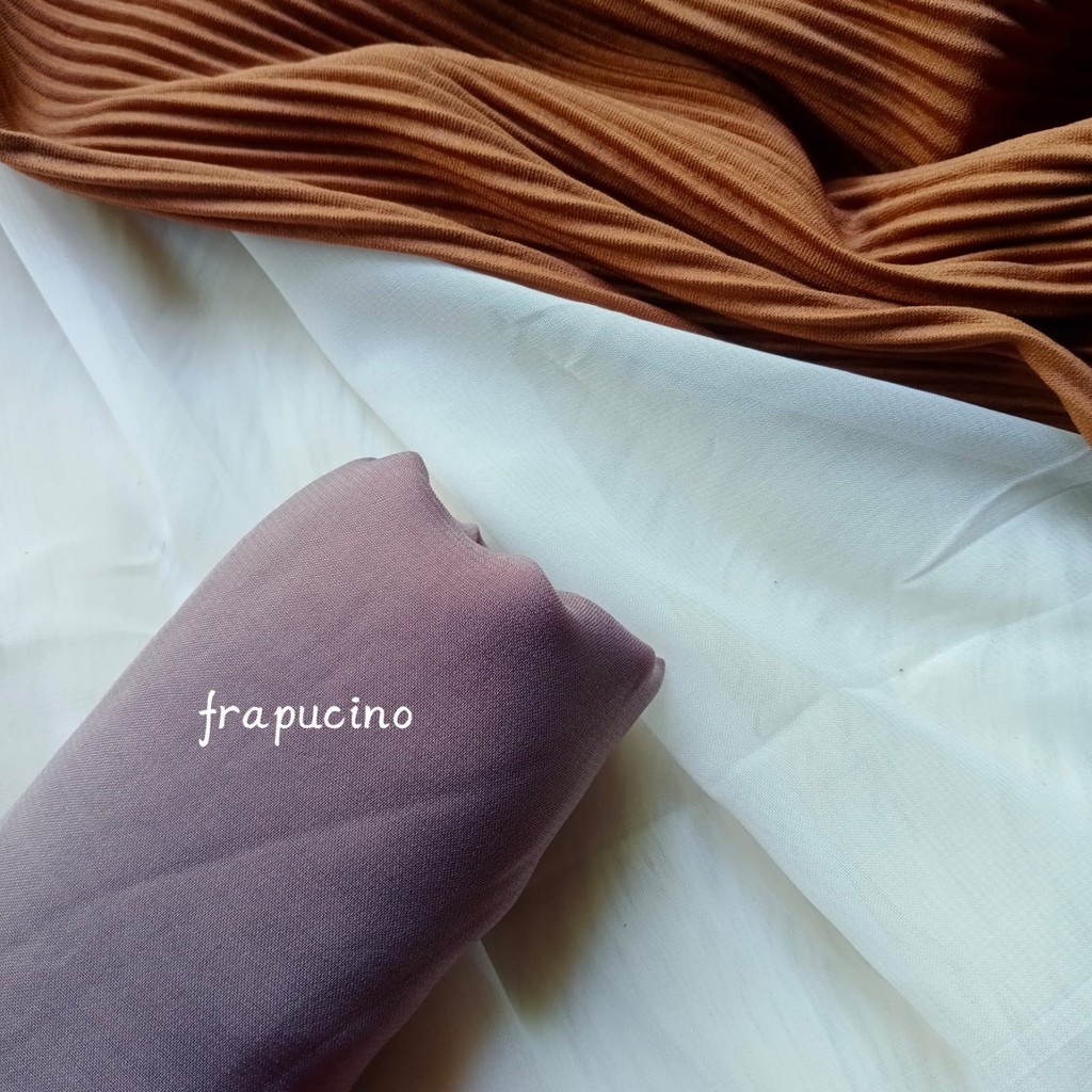 BELLA SQUARE JAHIT TEPI //HIJAB// JILBAB KHIMAR KERUDUNG BERGO SEGIEMPAT-FRAPUCINO