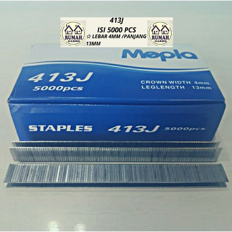 

(13MM / 4MM) Isi Staples 413J Paku Tembak Angin MEPLA / Isi Stapler Tembak Angin 413 J