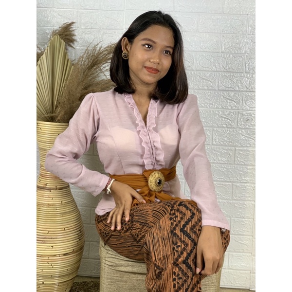 kebaya jadi sifon polka|kebaya tangan panjang|kebaya bali