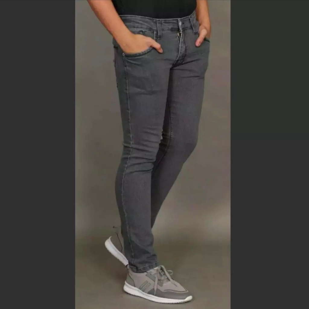 Celana Jeans Pria slim fit Abu-Abu / Celana Jeans Panjang Pria / Celana Jeans Fifteen Denim