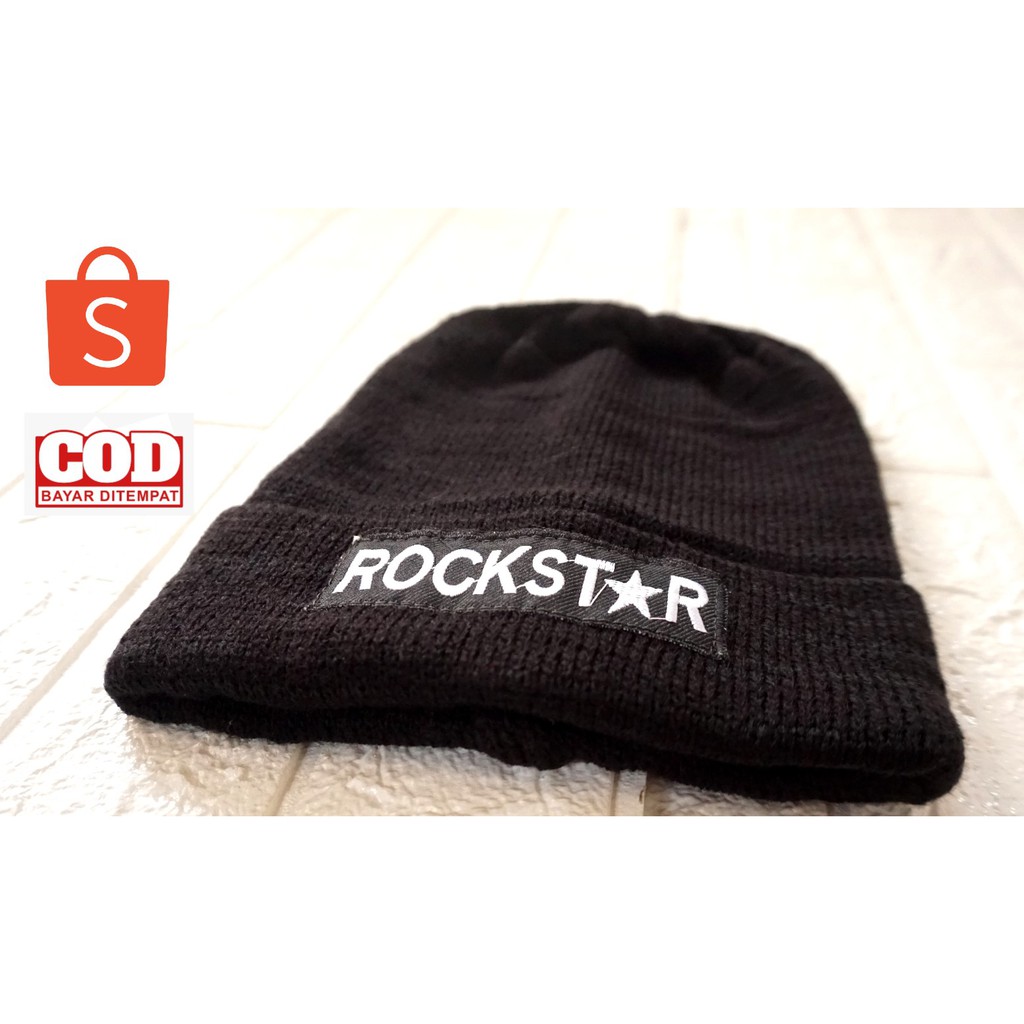 Topi Kupluk Panjang Rajut Rockstar Fashion