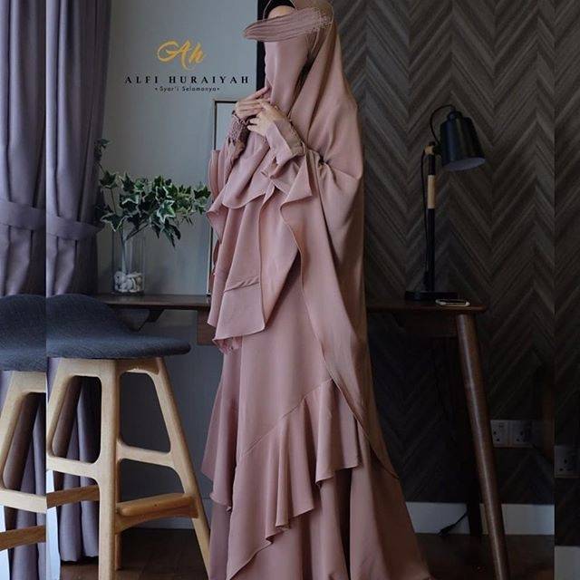 Khimar Softped Standar Mande Rabiah Warna Peach (khimar saja)