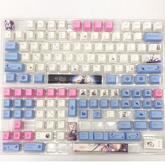 KEYCAPS GENSHIN IMPACT AYAKA CHERRY PROFILE SUBLIM MECHANICAL KEYBOARD