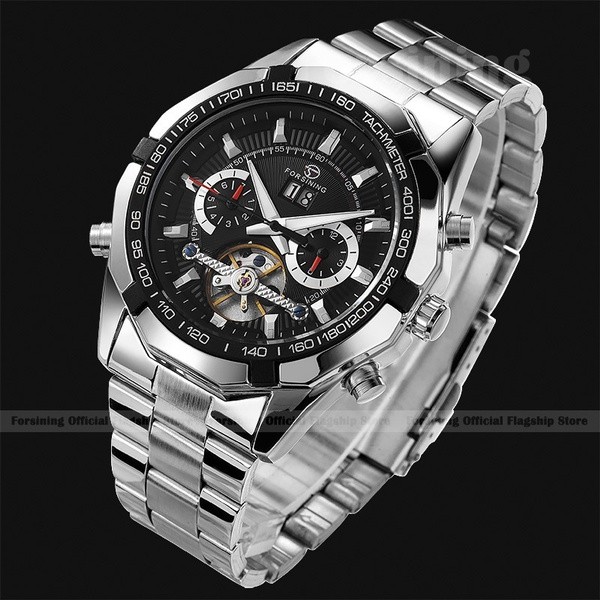 Jam Tangan Pria Men Watch FORSINING Stainless Steel Automatic Waterproof