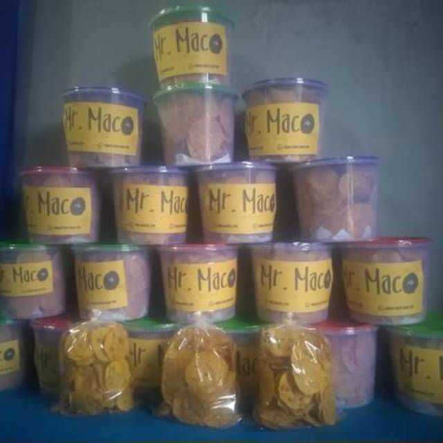 

Peyek Crackers Mr.Maco by ocu snack 750 gram