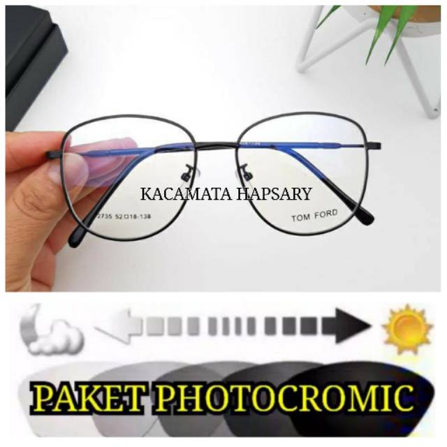 PAKET FRAME + LENSA PHOTOCROMIC | KACAMATA WANITA | KACAMATA MINUS | ANTI RADIASI | 2735