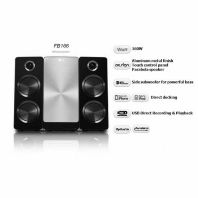 LG Mini Hifi Compo FB166 Dvd Usb Suara Gelegar Design