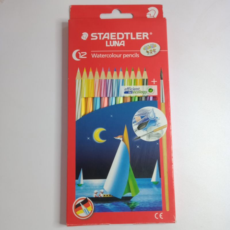 

[READY] Pensil Warna Staedtler Pencil Water Colour Free Kuas Lukis Gratis