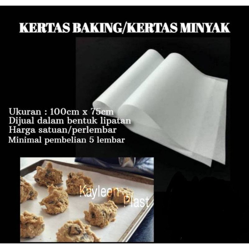 Kertas Roti/Kertas Minyak/Kertas Kue/Alas Roti/Baking Paper Warna putih Uk 75cmx100cm