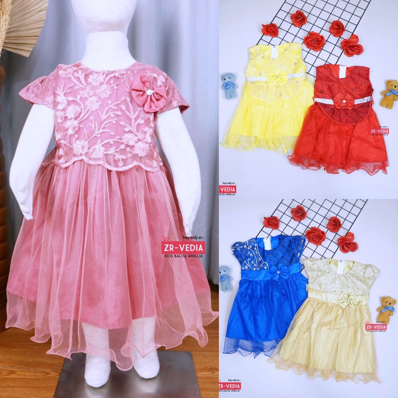 Gaun Bella Uk 2-3 tahun / Dress Balita Perempuan Branded Import Baju Anak Cewek Gaun Pesta Murah