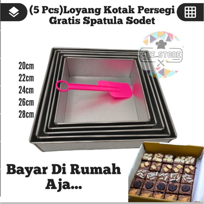 LOYANG KUE JUMBO PERSEGI 5 SUSUN GRATIS SODET