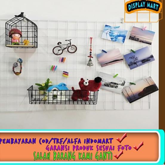 Kawat Ram 150x100 cm Tebal Rak Display Aksesoris Ram Kawat pot bunga Dinding gantungan aksesoris hp