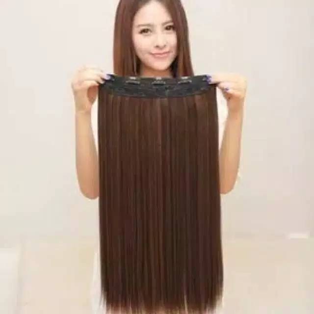 Hair clip lurus warna coklat